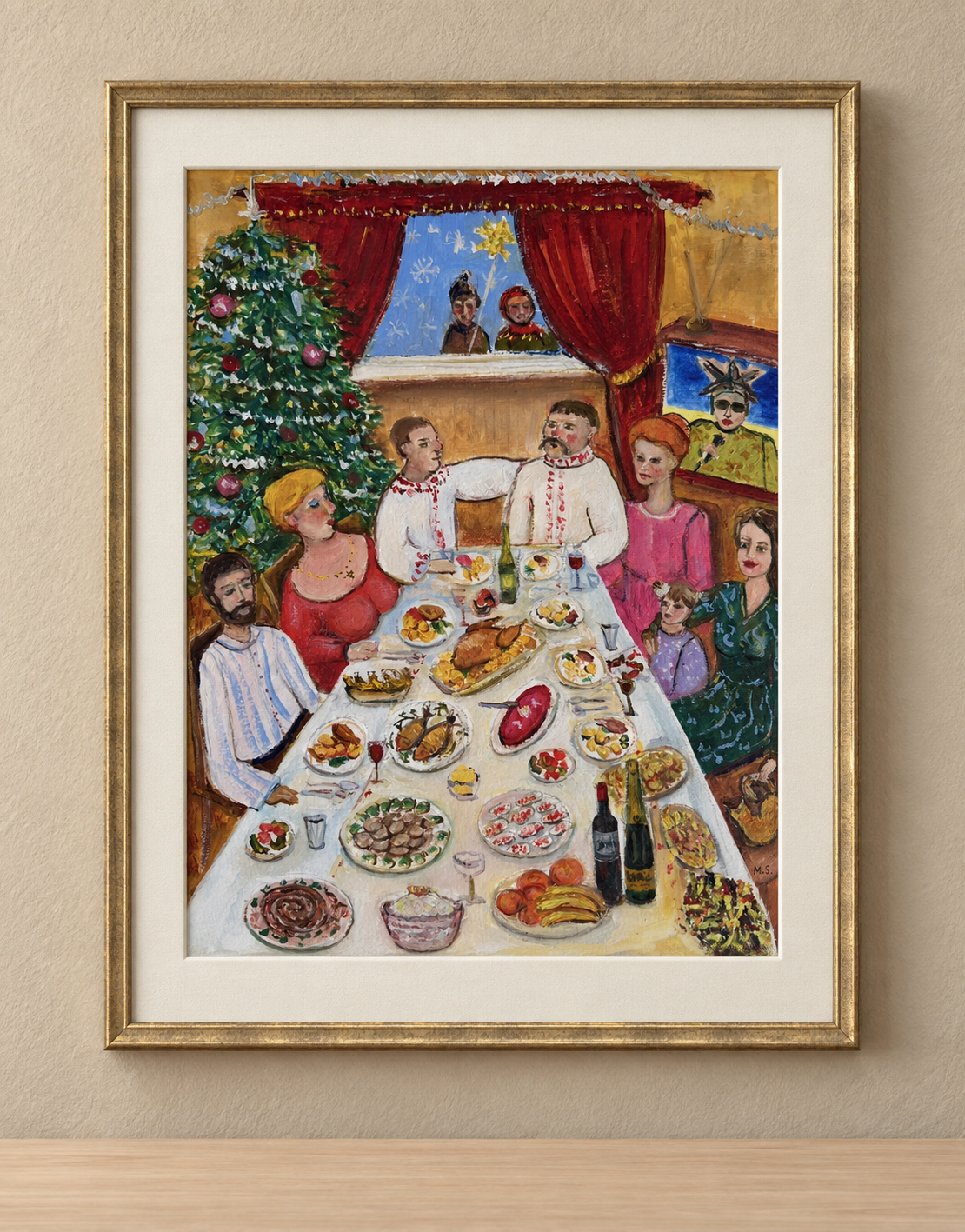 Interior visualisation of Millennium in Ukrainian Style by Marina Stognieva in a frame